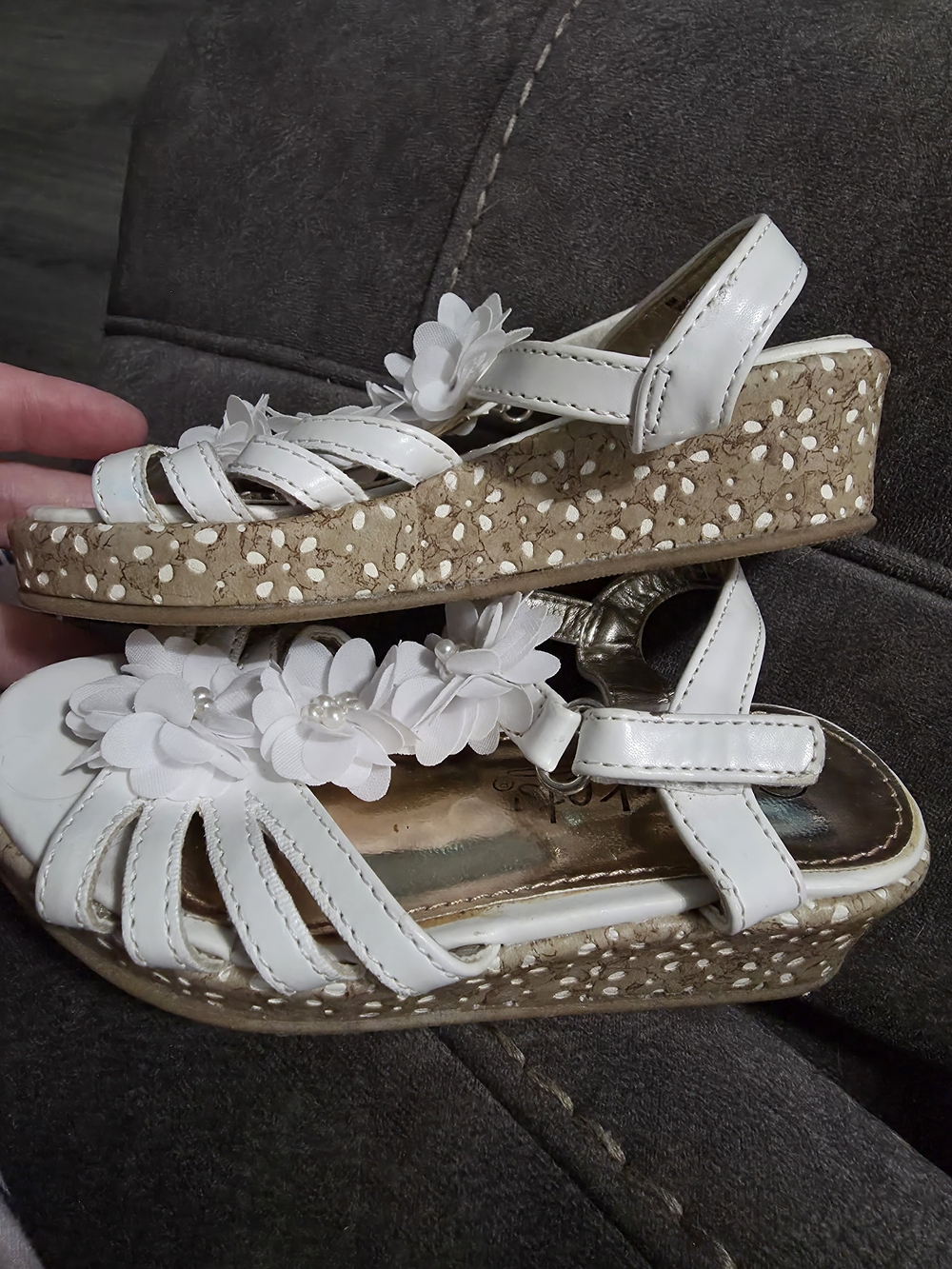 Trimfit Girls Floral Wedge Sandals Size 8